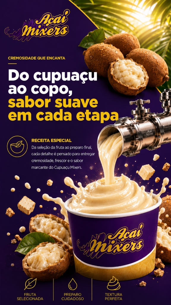 Do cupuaçu ao copo, sabor suave em cada etapa