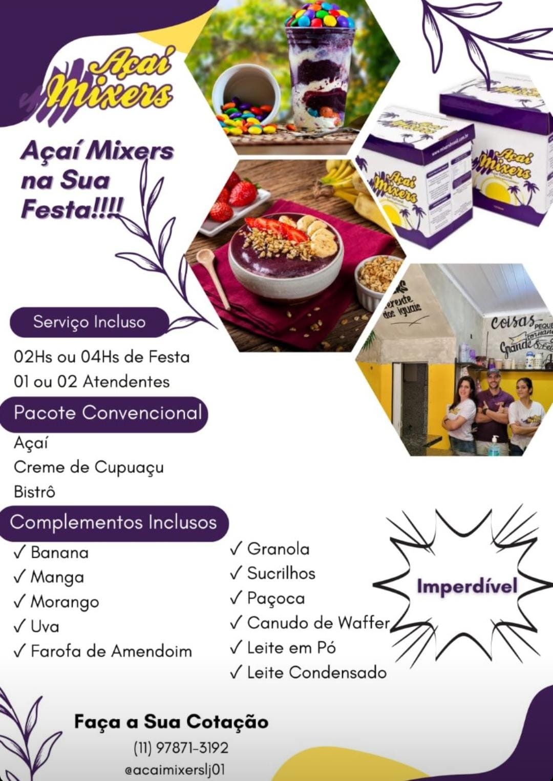 Açaí Mixers na Sua Festa